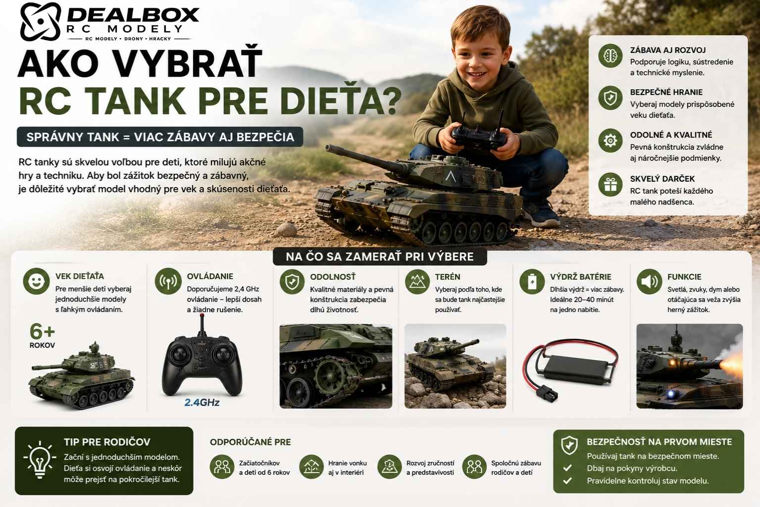 Ako vybrať RC tank pre dieťa